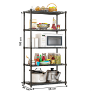 Regál, 5-policový, čierna, SUER TYP 2