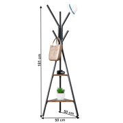 Vešiak, čierna/dub smoke, PLENTO