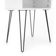 Príručný/nočný stolík, biela/čierna, HONEJ