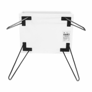 Príručný/nočný stolík, biela/čierna, HONEJ