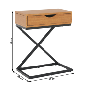 Príručný/nočný stolík, dub/čierna, VIRED