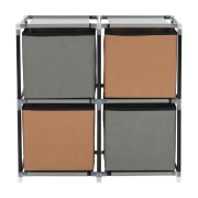 Komoda s látkovými šuplíkmi, čierna/hnedá/sivá, CAMILO TYP 1