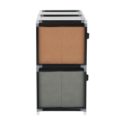 Komoda s látkovými šuplíkmi, čierna/hnedá/sivá, CAMILO TYP 1