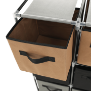 Komoda s látkovými šuplíkmi, čierna/hnedá/sivá, CAMILO TYP 2