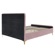 Posteľ, ružová/gold chróm zlatý matný, 180x200, KAISA