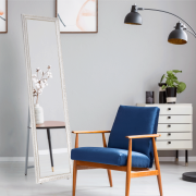 Stojanové zrkadlo, biela/bielo-zlatý ornament, LAVAL