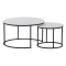 Konferenčné stolíky, set 2 ks, biela/čierna, IKLIN
