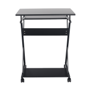 Pojazdný PC stôl/herný stôl s kolieskami, čierna, TARAK