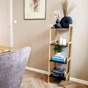 4-policový regál, prírodná/čierna, NAOKO