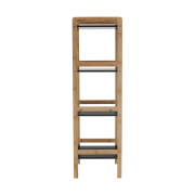 4-policový regál, prírodná/čierna, NAOKO