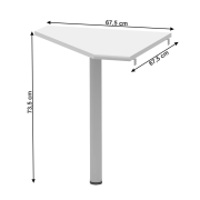 Rohový stolík, biela/kov, JOHAN 2 NEW 06