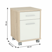 Kancelársky kontajner, dub sonoma/biela, JOHAN 2 NEW 07