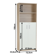 Regál so skrinkou, dub sonoma/biela, JOHAN 2 NEW 10