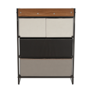 Komoda s látkovými šuplíkmi, béžová/hnedá, HAZEL TYP 2