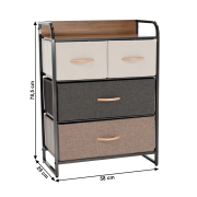 Komoda s látkovými šuplíkmi, béžová/hnedá, HAZEL TYP 2