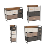 Komoda s látkovými šuplíkmi, béžová/hnedá, HAZEL TYP 2