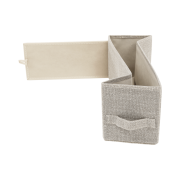 Komoda s látkovými šuplíkmi, svetlosivá/biela/béžová, OFELIA TYP 2