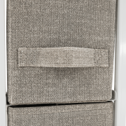 Komoda s látkovými šuplíkmi, svetlosivá/biela/béžová, OFELIA TYP 2