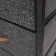 Komoda s látkovými šuplíkmi, čierna/tmavosivá, PALMERA TYP 2