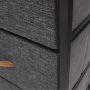 Komoda s látkovými šuplíkmi, čierna/tmavosivá, PALMERA TYP 2
