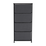 Komoda s látkovými šuplíkmi, čierna/tmavosivá, PALMERA TYP 2