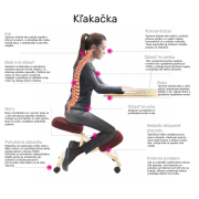 Ergonomická kľakačka, čierna/buk, GROCO