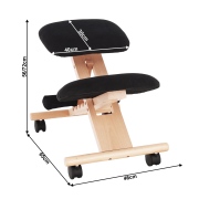 Ergonomická kľakačka, čierna/buk, GROCO