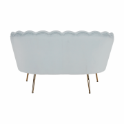 Lavica v štýle Art-deco, sivomodrá Velvet látka/gold chróm-zlatý, NOBLIN