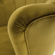 Kreslo v štýle Art-deco, horčicová Velvet látka/gold chróm-zlatý, NOBLIN