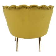 Kreslo v štýle Art-deco, horčicová Velvet látka/gold chróm-zlatý, NOBLIN