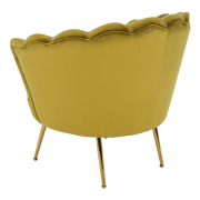 Kreslo v štýle Art-deco, horčicová Velvet látka/gold chróm-zlatý, NOBLIN