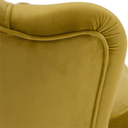 Lavica v štýle Art-deco, horčicová Velvet látka/gold chróm-zlatý, NOBLIN