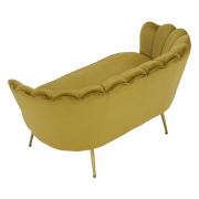 Lavica v štýle Art-deco, horčicová Velvet látka/gold chróm-zlatý, NOBLIN