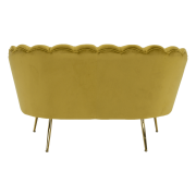 Lavica v štýle Art-deco, horčicová Velvet látka/gold chróm-zlatý, NOBLIN