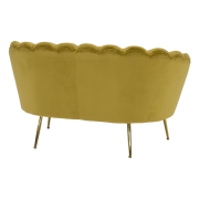 Lavica v štýle Art-deco, horčicová Velvet látka/gold chróm-zlatý, NOBLIN