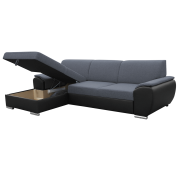 Sedacia súprava, čierna/tmavosivá, ľavá, EMILY ROH MALÝ