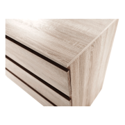 3 šuplíková komoda, dub sonoma,  HANY NEW 003