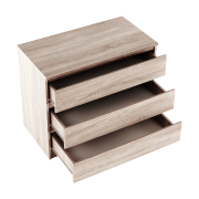 3 šuplíková komoda, dub sonoma,  HANY NEW 003