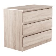 3 šuplíková komoda, dub sonoma,  HANY NEW 003