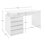 PC stôl, biela, HANY NEW