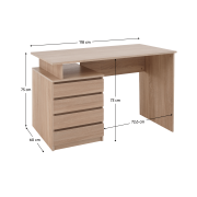 PC stôl, dub sonoma, HANY NEW