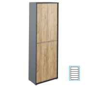 Vysoká skriňa s policami, grafit/dub artisan, RIOMA NEW TYP 05