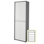 Vysoká skriňa, grafit/biela, RIOMA NEW TYP 5