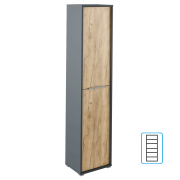 Vysoká skriňa s policami, grafit/dub artisan, RIOMA NEW TYP 06