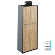 Policová skriňa, grafit/dub artisan, RIOMA NEW TYP 07