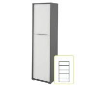 Policová skriňa, grafit/biela, RIOMA NEW TYP 08