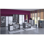 PC stôl, grafit/biela, RIOMA NEW TYP 12