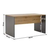 Písací stôl, grafit/dub artisan, RIOMA NEW TYP 16