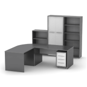 Písací stôl, grafit/biela, RIOMA NEW TYP 16