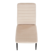 Stolička, béžová Dulux Velvet látka/čierny kov, COLETA NOVA